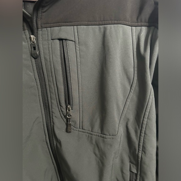 Free Country Mens Knit Fleece Jacket Black Full Zip Quilted Overlay Size XXL - Picture 4 of 10